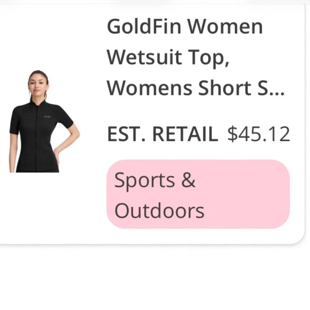GoldFin Wetsuit Top Mens XXXL Black Excellent Short Sleeve Full Zip‎ Neoprene